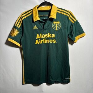 Adidas Portland Timbers Alaska Airlines Soccer Jersey Youth L Green 13-14 Yr MLS